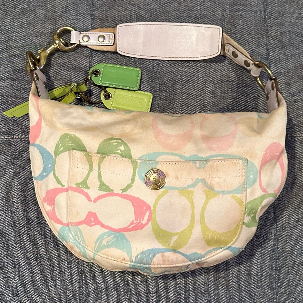 Authentic Coach Multi Colored Scribble Signature … - image 1